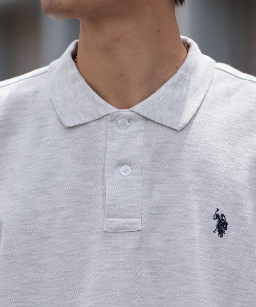 「U.S. POLO ASSN.」 半袖ポロシャツ LARGE ライトグレー メンズ_画像8