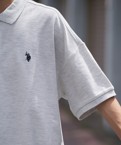 「U.S. POLO ASSN.」 半袖ポロシャツ LARGE ライトグレー メンズ_画像9