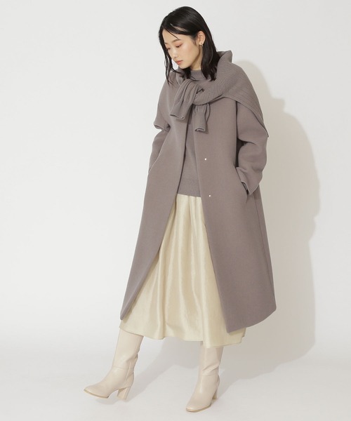 「NATURAL BEAUTY BASIC」 ノーカラーコート MEDIUM ベージュ レディース_画像2