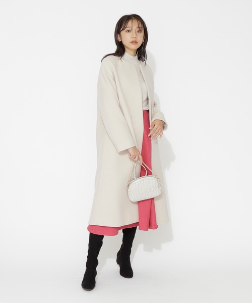 「NATURAL BEAUTY BASIC」 ノーカラーコート MEDIUM ベージュ レディース_画像4