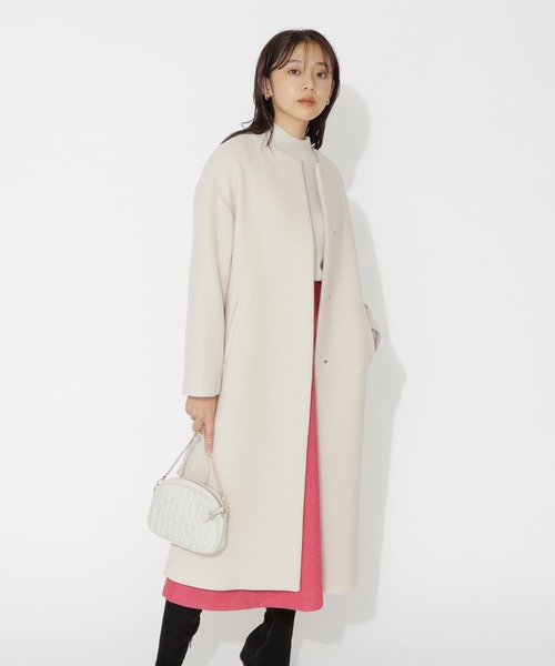 「NATURAL BEAUTY BASIC」 ノーカラーコート MEDIUM ベージュ レディース_画像7