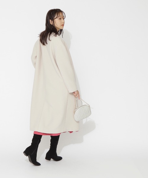 「NATURAL BEAUTY BASIC」 ノーカラーコート MEDIUM ベージュ レディース_画像8