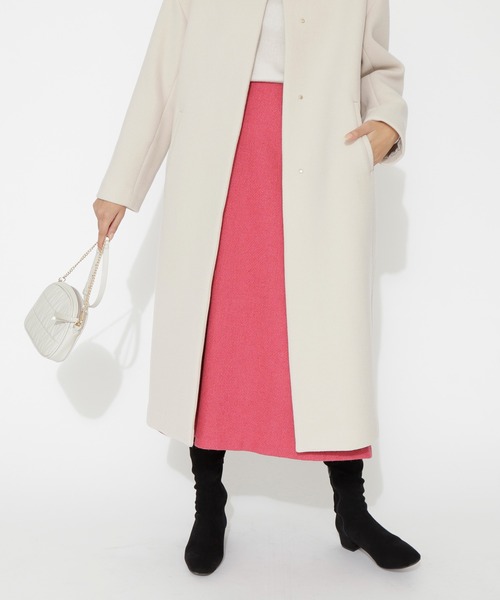 「NATURAL BEAUTY BASIC」 ノーカラーコート MEDIUM ベージュ レディース_画像9