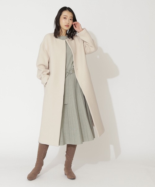 「NATURAL BEAUTY BASIC」 ノーカラーコート MEDIUM ベージュ レディース_画像10