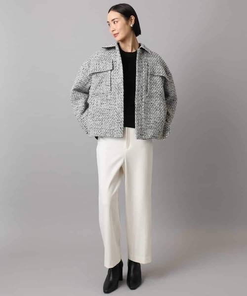 ミッシェルクラン（MICHEL ）/[小さいサイズ]ファンシーツイードCPOジャケット MICHEL KLEIN（ミッシェルクラン） コート アウター ファンシー