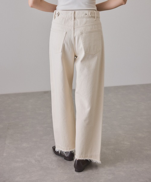 アダムエロペ　ルーズフィットアジャストデニム ホワイト ADAM ET ROPE'（アダムエロペ） ジーンズ デニム デニムパンツ ルーズ