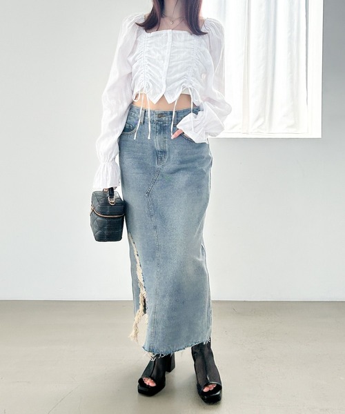 「Heather」 長袖ブラウス FREE ブラック レディース_画像4