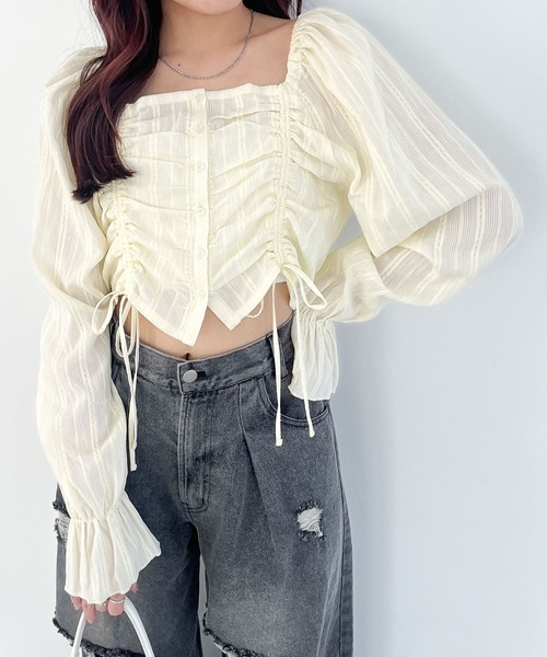 「Heather」 長袖ブラウス FREE ブラック レディース_画像9