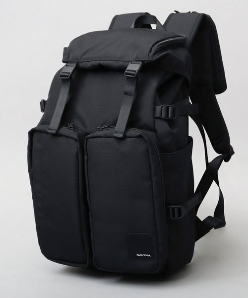 nautica ブラック A4対応 バックパック NAUTICA（ノーティカ） デイバック リュック 10ポケット 大容量