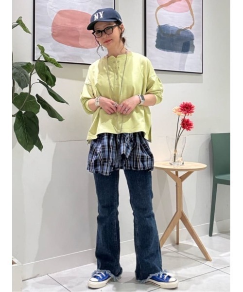 「HONEYSUCKLE ROSE」 半袖カットソー M ライム レディース_画像9