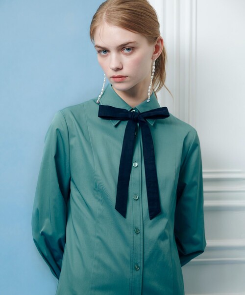 ワンピース 「LOULOU WILLOUGHBY」メモリーツイルティアードシャツワンピース_3