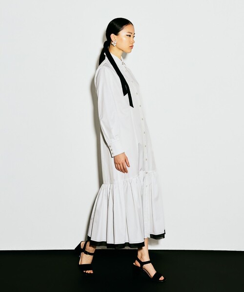 ワンピース 「LOULOU WILLOUGHBY」メモリーツイルティアードシャツワンピース_5