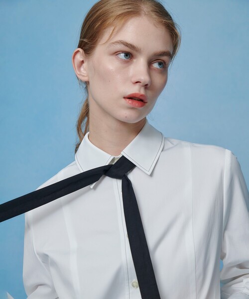 ワンピース 「LOULOU WILLOUGHBY」メモリーツイルティアードシャツワンピース_6