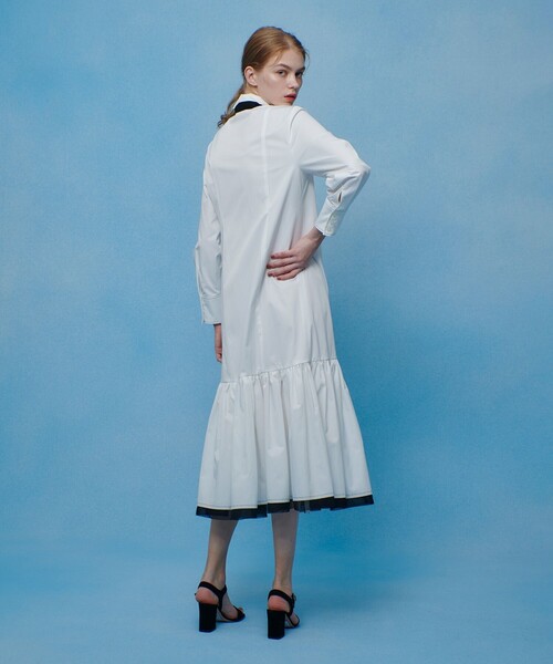ワンピース 「LOULOU WILLOUGHBY」メモリーツイルティアードシャツワンピース_10