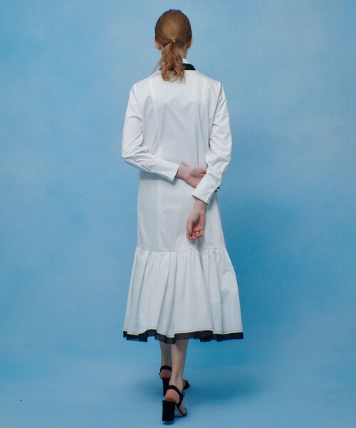 ワンピース 「LOULOU WILLOUGHBY」メモリーツイルティアードシャツワンピース_11