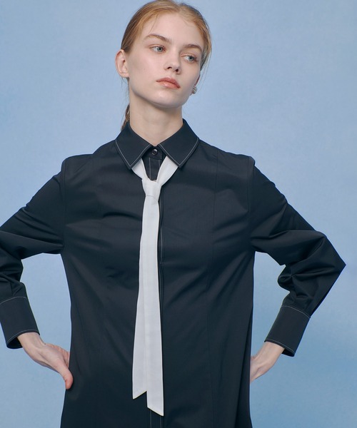 ワンピース 「LOULOU WILLOUGHBY」メモリーツイルティアードシャツワンピース_2