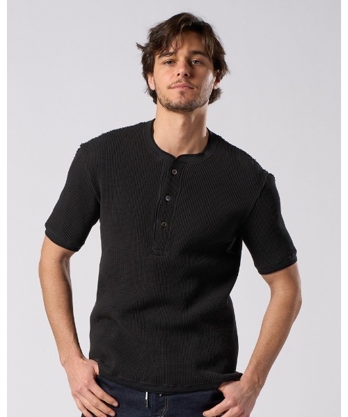 wjk ヘンリーネック tシャツ waffle henley S/S メンズ : ZOZOTOWN