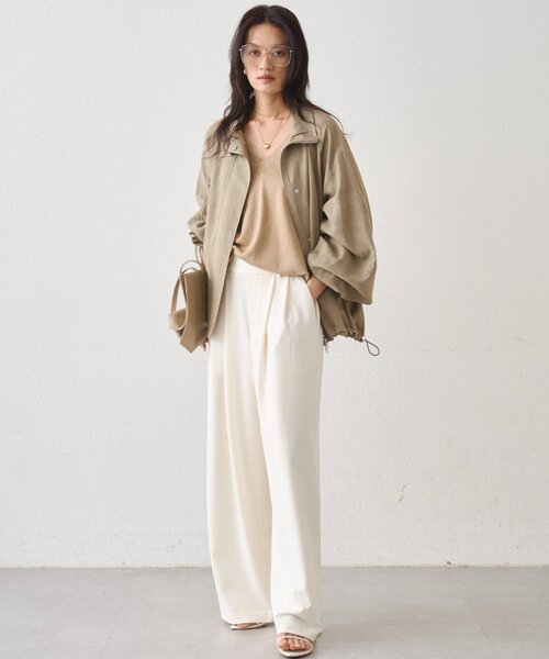 お値下げ依頼中Loungedress ラウンジドレス ボリュームブルゾン 白 M Loungedress（ラウンジドレス） ブルゾン アウター メランジギマ