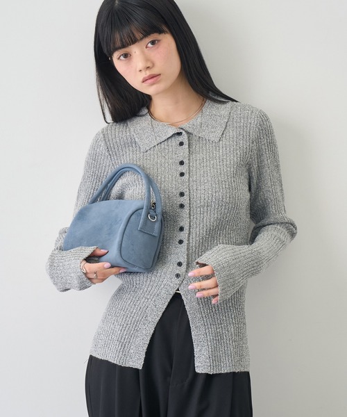 NOGLE カーディガン 「NOGLE/ノグル」サマーブークレリブニットポロ