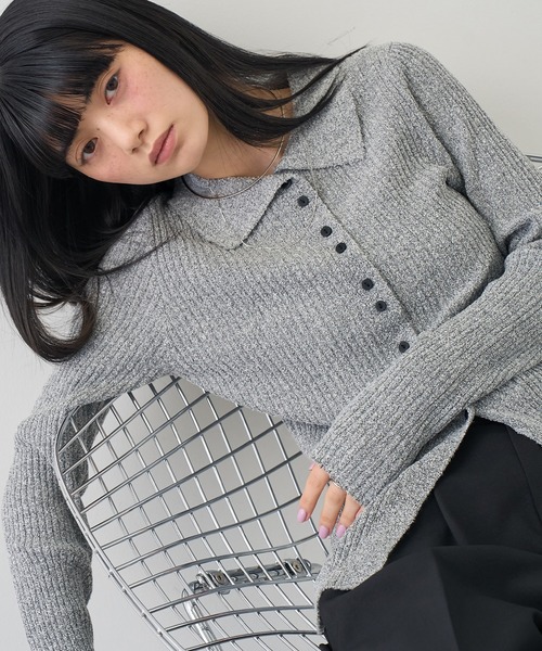 NOGLE カーディガン 「NOGLE/ノグル」サマーブークレリブニットポロ