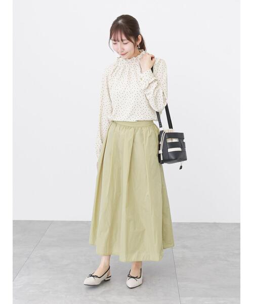 「Te chichi TERRASSE」 フレアスカート フリ- ネイビー レディース_画像3