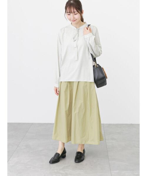 「Te chichi TERRASSE」 フレアスカート フリ- ネイビー レディース_画像4