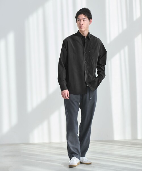 【ブラック系（02）】アソート ビッグシルエット レギュラーカラーシャツ / ロングシーズン着用可能 シャツ ユニセックス ロング丈 ビッグシルエット レイヤード