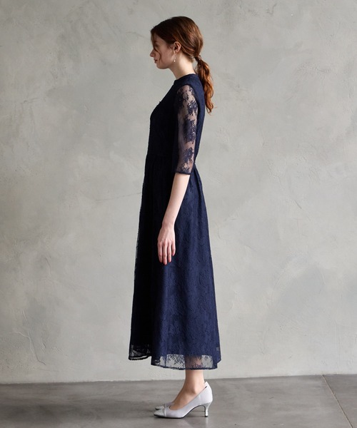 「AIMER」 半袖ワンピース MEDIUM ネイビー レディース_画像8