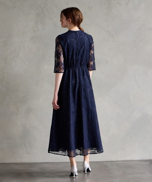 「AIMER」 半袖ワンピース MEDIUM ネイビー レディース_画像9