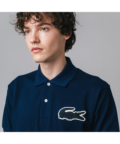 「LACOSTE」 半袖シャツ 3 ネイビー メンズ_画像3