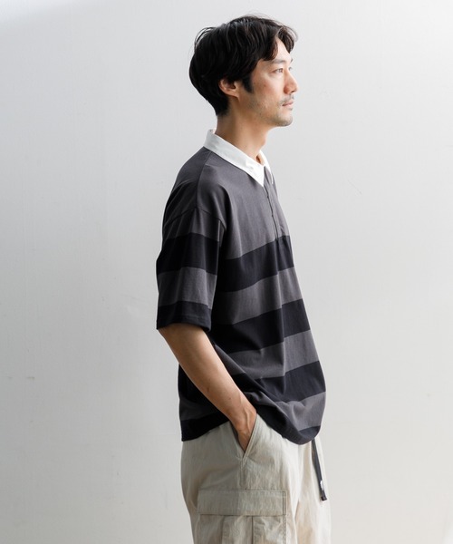 「AMERICAN RAG CIE」 半袖Tシャツ L ネイビー メンズ_画像8
