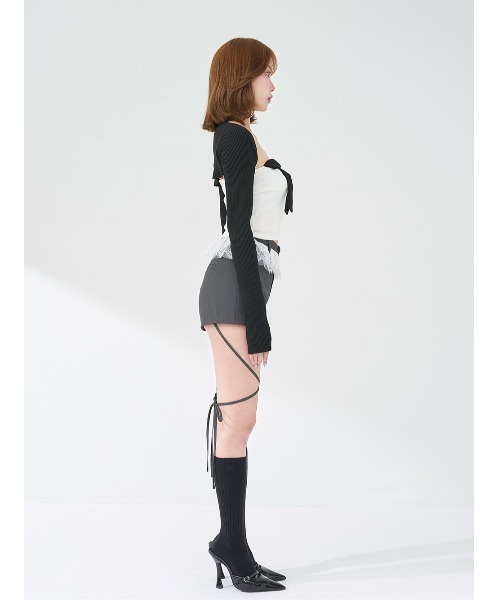 Darich（ダーリッチ） ニットボレロリボンベアトップス レディース