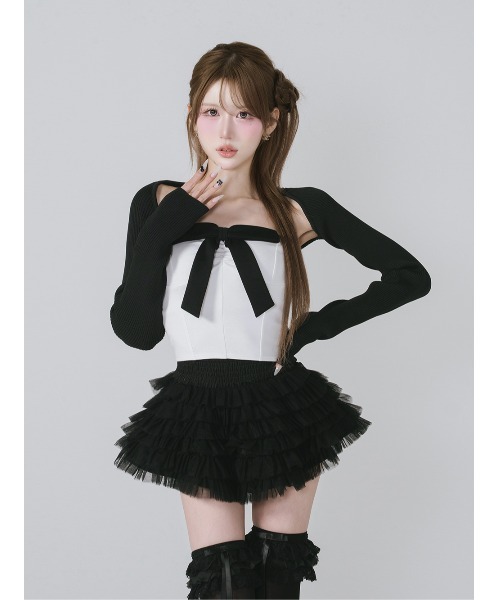 darich ダーリッチ ニットボレロリボンベアトップス ニットボレロリボンベアトップス – Darich