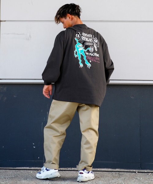 「TOY MACHINE」 長袖Tシャツ L グリーン メンズ_画像3