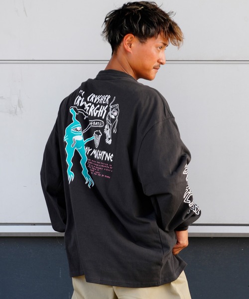 「TOY MACHINE」 長袖Tシャツ L グリーン メンズ_画像9