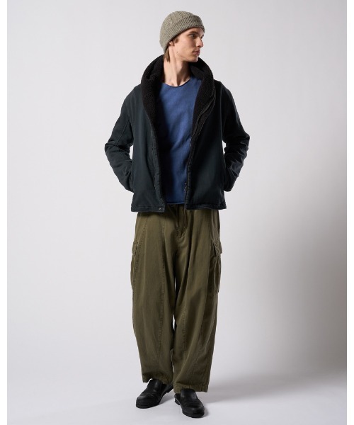 革ジャン ライダース denim jersey hooded riders メンズの画像