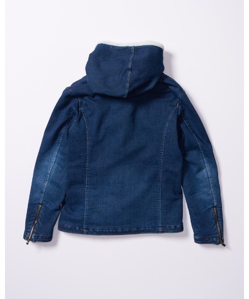 革ジャン ライダース denim jersey hooded riders メンズの画像