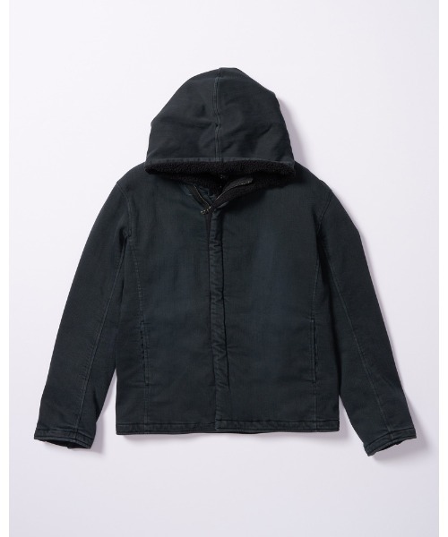 革ジャン ライダース denim jersey hooded riders メンズの画像