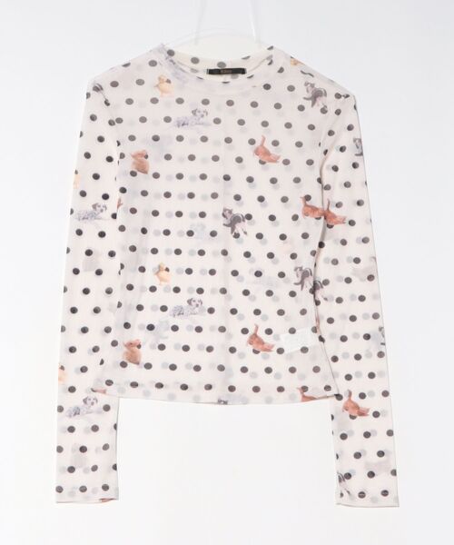 tシャツ ドット柄シアーハイネックトップス レディース : ZOZOTOWN