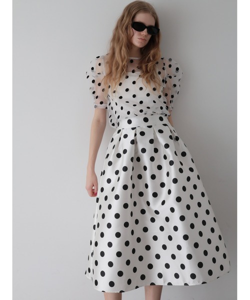 AMOMMA チュールタイトスカート ホワイト AMOMMA（アモマ） スカート VOLUME FLARE DOT SKIRT : ZOZOTOWN Yahoo