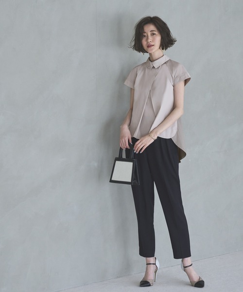 「RUIRUE BOUTIQUE」 半袖シャツ M グレイッシュベージュ レディース_画像3