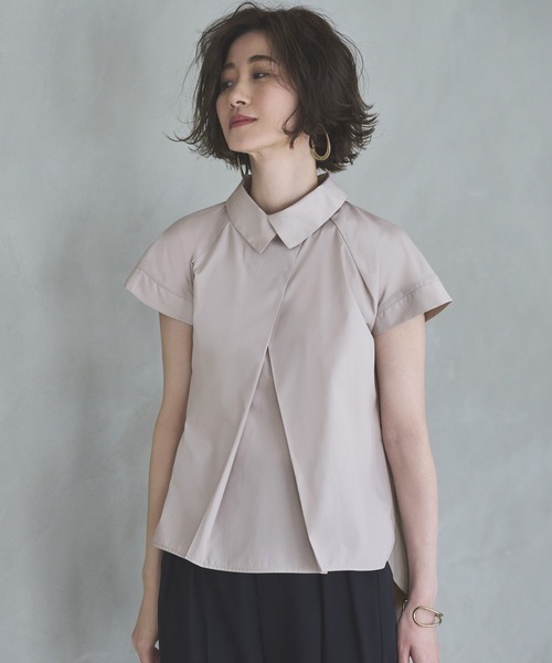 「RUIRUE BOUTIQUE」 半袖シャツ M グレイッシュベージュ レディース_画像5