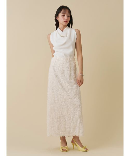 新品タグ付き SNIDEL アメスリドレープネックニットプルオーバー WHT SNIDEL（スナイデル） ニット セーター アメスリドレープネックニット