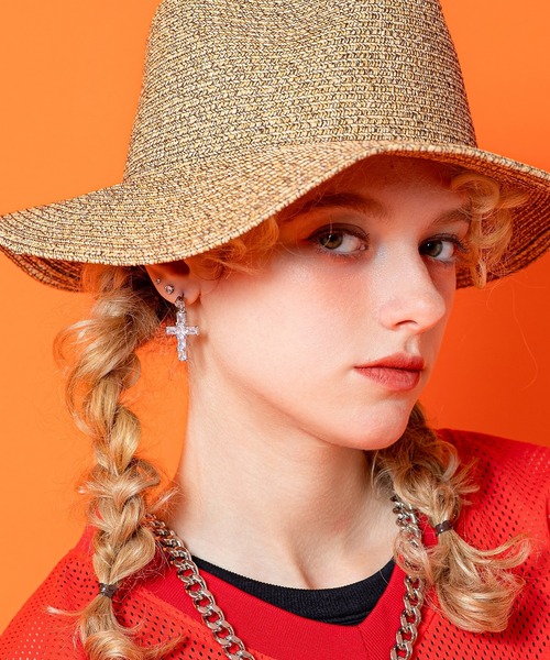 ピアス an meets zakka ジルコニアクロスピアス レディース メンズ