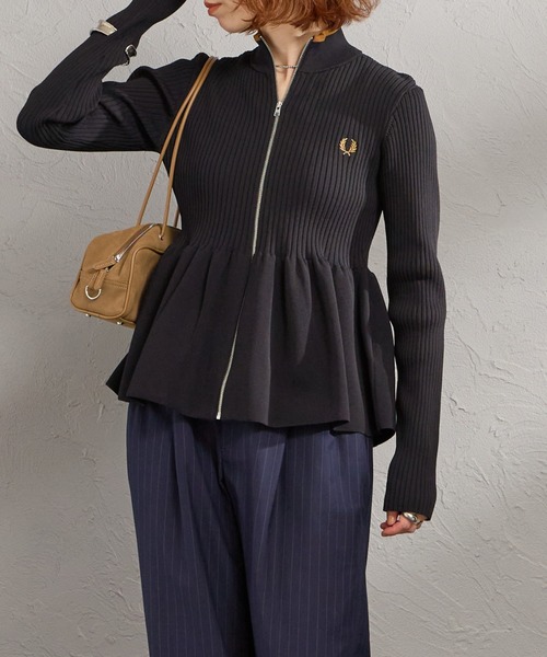 フレッドペリー カーディガン 「FRED PERRY/フレッドペリー」 ジップスルー ペプラムニットカーディガン レディース | FRED PERRY | 17