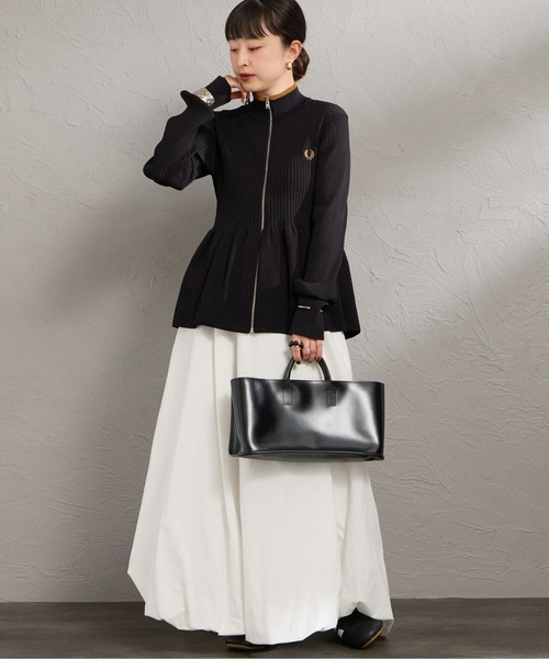FRED PERRY（フレッドペリー） カーディガン ジップスルー ペプラム