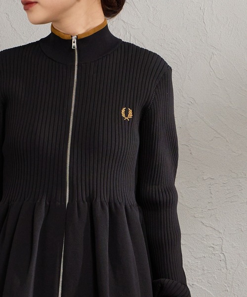 FRED PERRY（フレッドペリー） カーディガン ジップスルー ペプラム