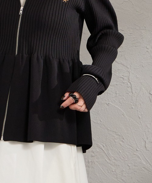 FRED PERRY（フレッドペリー） カーディガン ジップスルー ペプラム