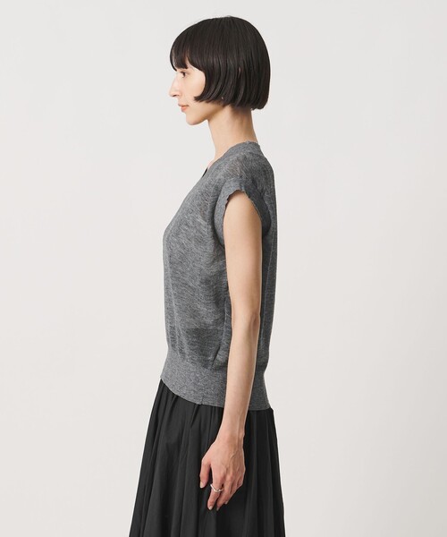 UNITED ARROWS ミニ Vネック フレンチスリーブ ニット ミニ Vネック