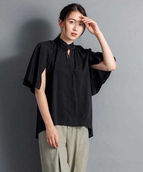 「RAW FUDGE」 半袖ブラウス M カーキ レディース_画像4